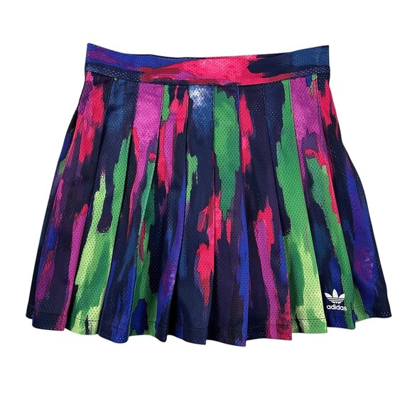 Adidas Pharrell Williams Colab Pleated Active Skirt  Size S  Rainbow Camo Tree - Picture 4 of 14